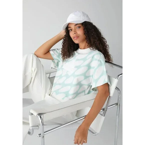 Adidas Marimekko Future Icon 3-Stripes T-Shirt Cropped Black Cloud Loose Size L - Picture 1 of 5